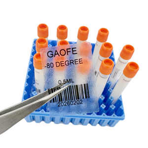 &Eacute;tiquettes transparentes d'identification de laboratoire et d'&eacute;chantillon en PET transparent de -80 &deg;C, r&eacute;sistantes aux tr&egrave;s basses temp&eacute;ratures et transparentes