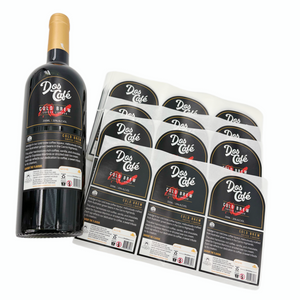 &Eacute;tiquettes personnalis&eacute;es pour bouteilles de vin en argent brillant pour les marques d'alcool et de boissons