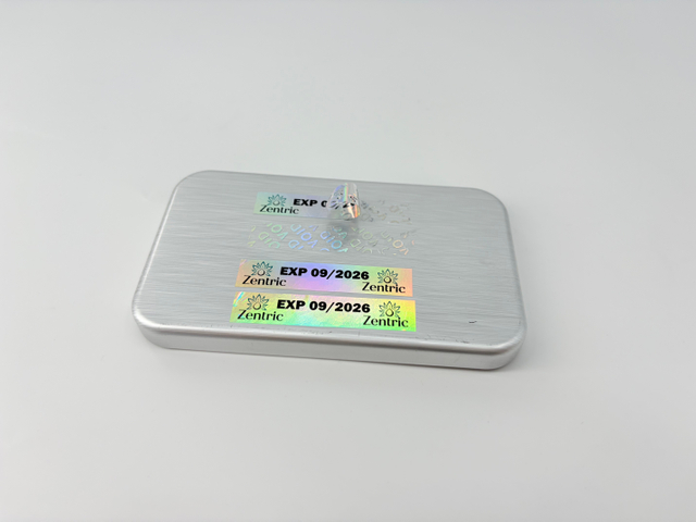Label Keamanan dan Peringatan Poliester dengan Fitur Anti-Pemalsuan VOID Perak Holografik
